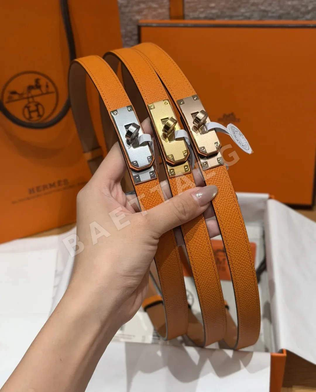 에르메스 팔라듐 버클 헌터 가죽 벨트 177663