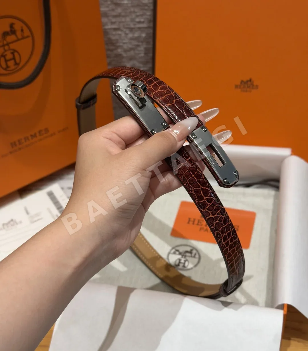 에르메스 켈리 엡손 가죽 벨트 18mm 상세 이미지 3