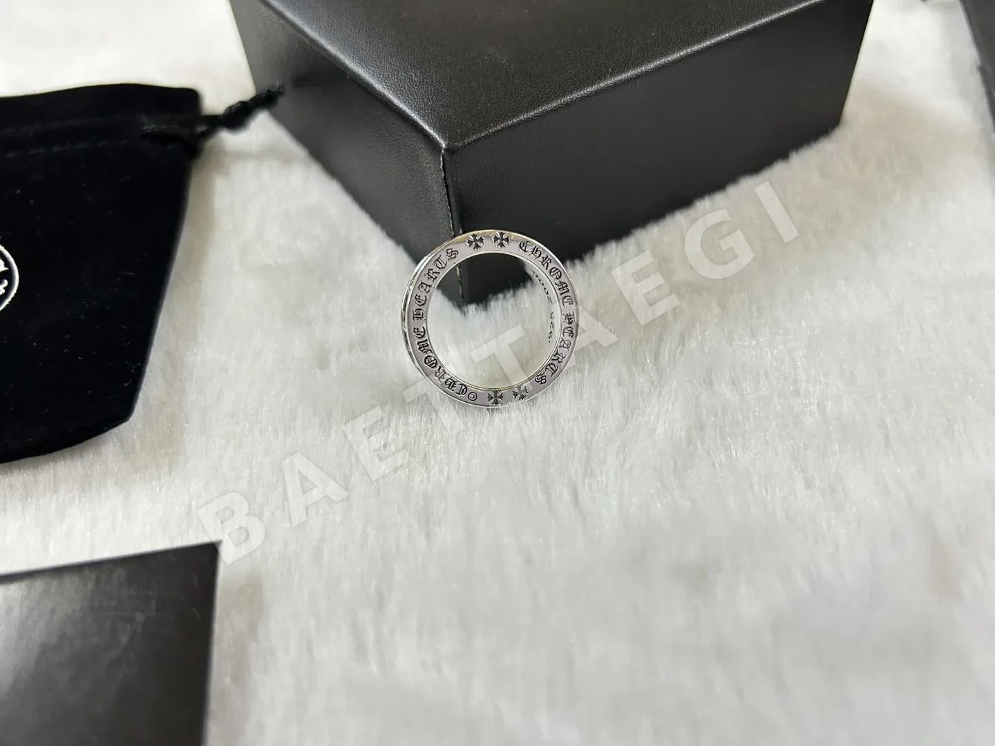 크롬하츠 하트 크로스 플라워 반지 상세 이미지 9