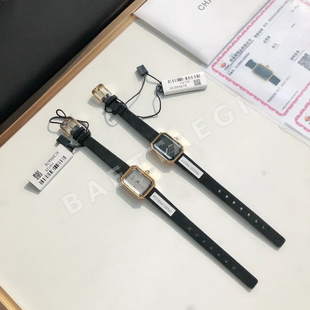 샤넬 슈가큐브 블랙골드 18K 골드도금 쿼츠 여성 시계 18K 상세 이미지 7