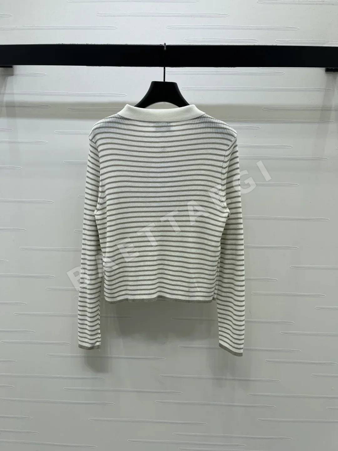 샤넬 컬러 블록 카라 여성 가디건 상세 이미지 8