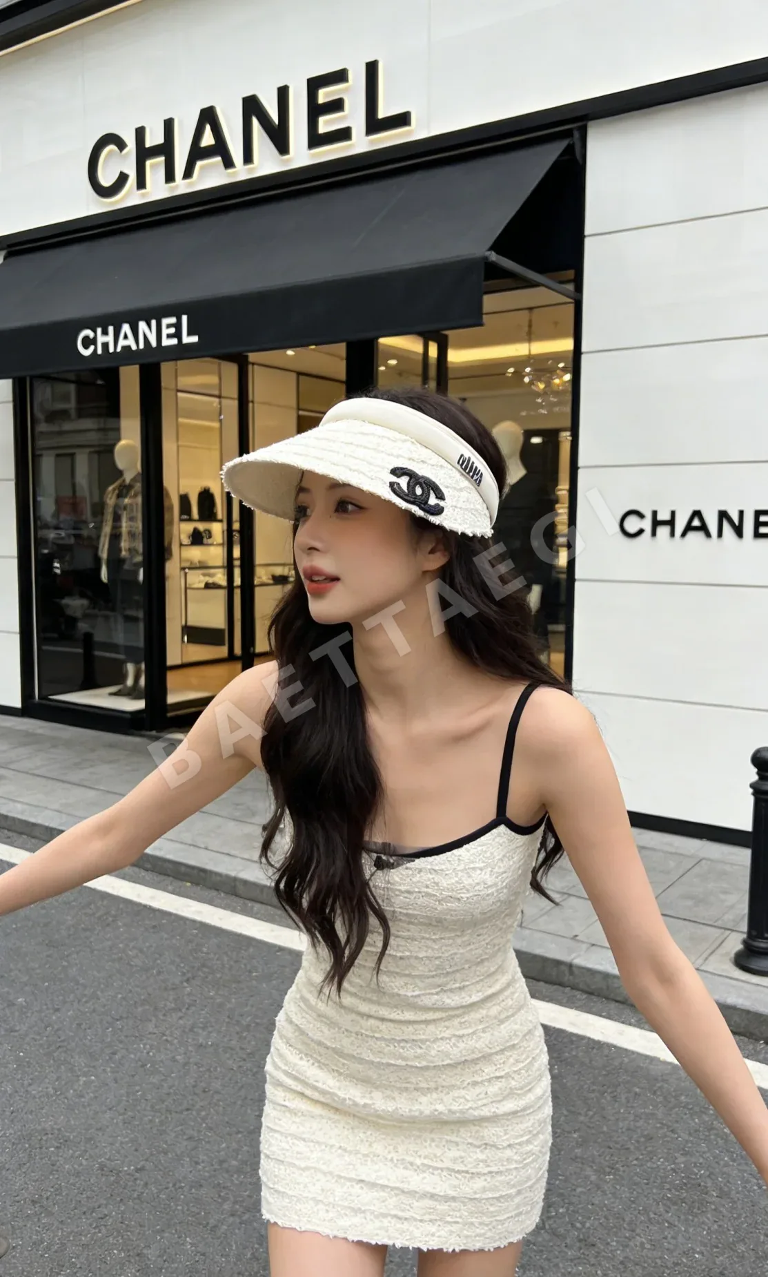 샤넬 비치 리조트 스타일 바이저 모자 상세 이미지 7