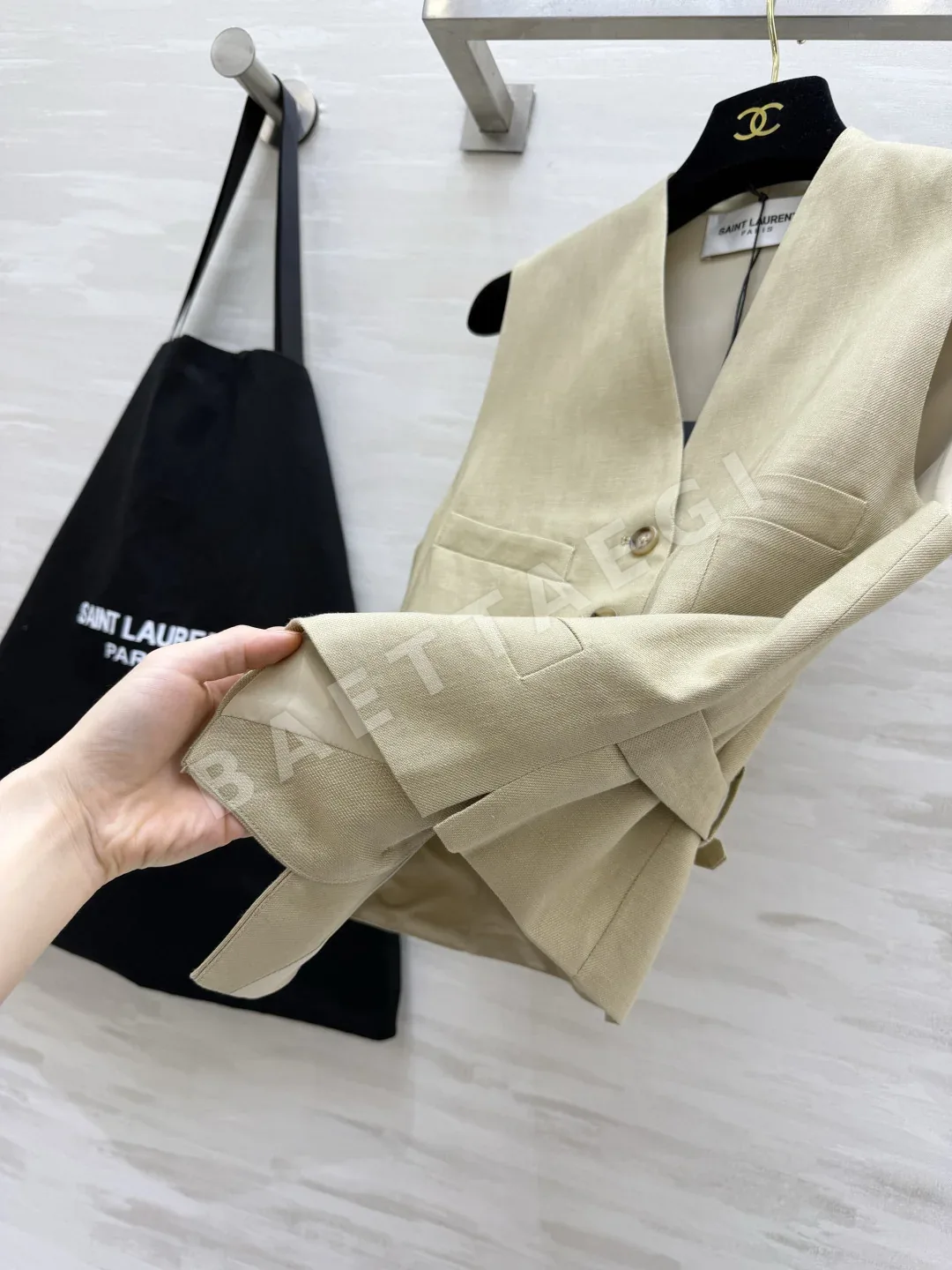 생로랑 린넨 베스트 와이드 팬츠 세트 상세 이미지 7