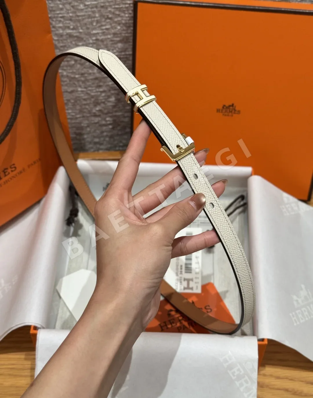 에르메스 팝 H 에포손 카프스킨 여성 벨트 상세 이미지 4