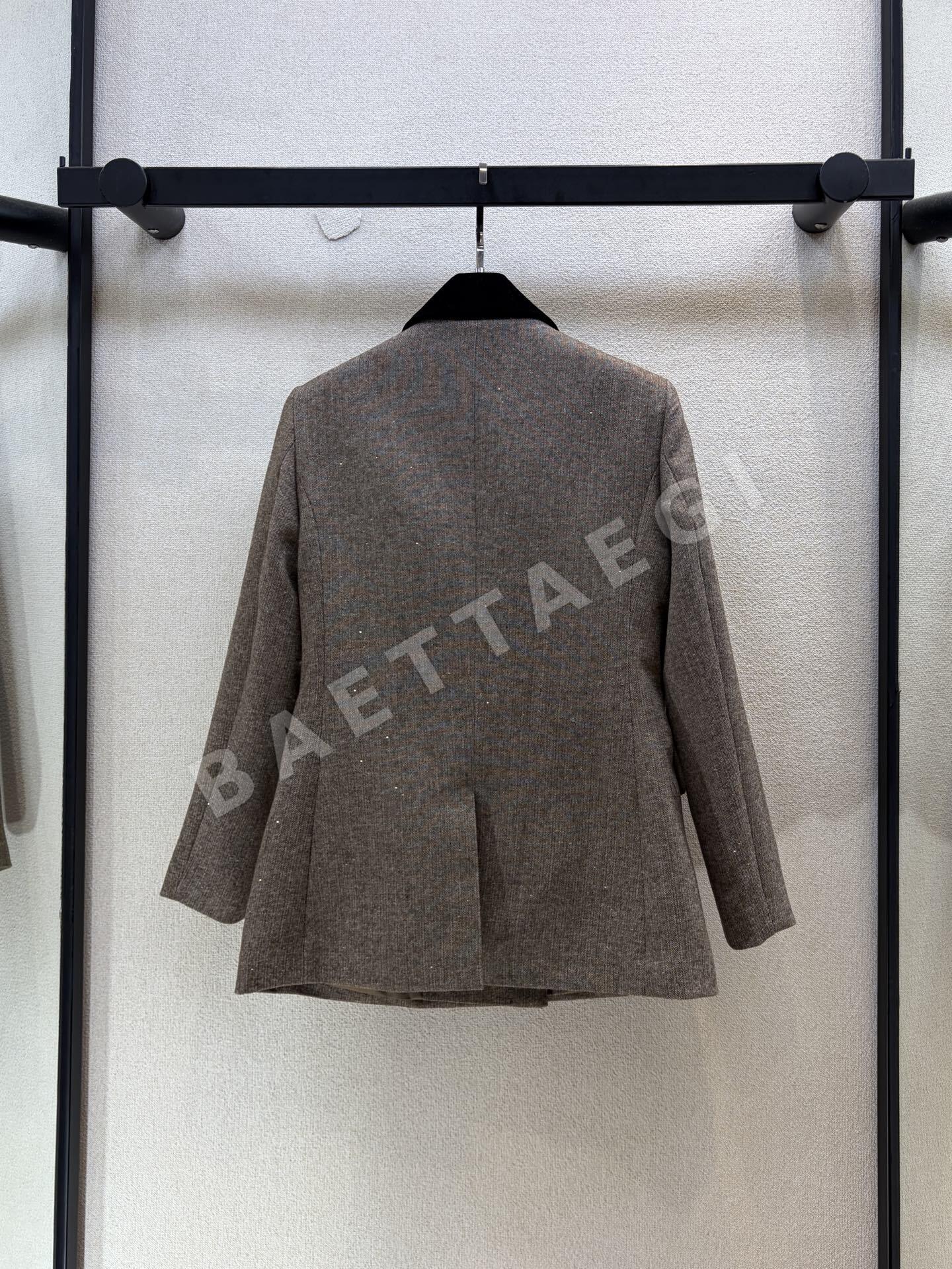 디올 벨벳카라 울 더블브레스티드 여성 자켓 상세 이미지 7