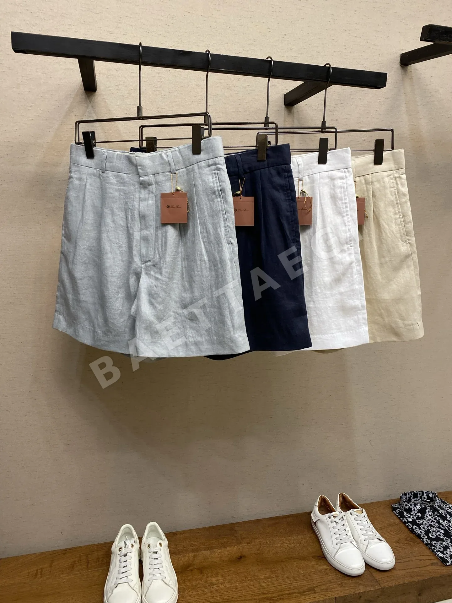 로로피아나 린넨 하이웨이스트 스트레이트 반바지 상세 이미지 3