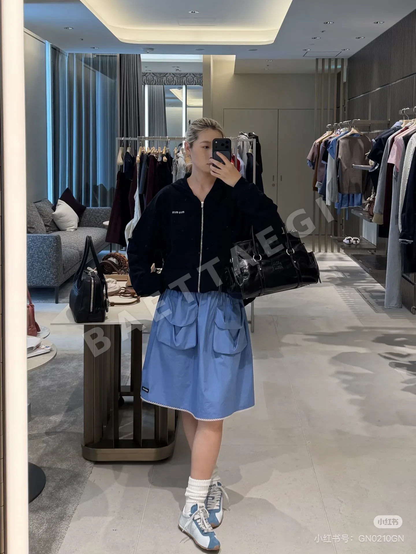 미우미우 프레피 A라인 여성 스커트 66209