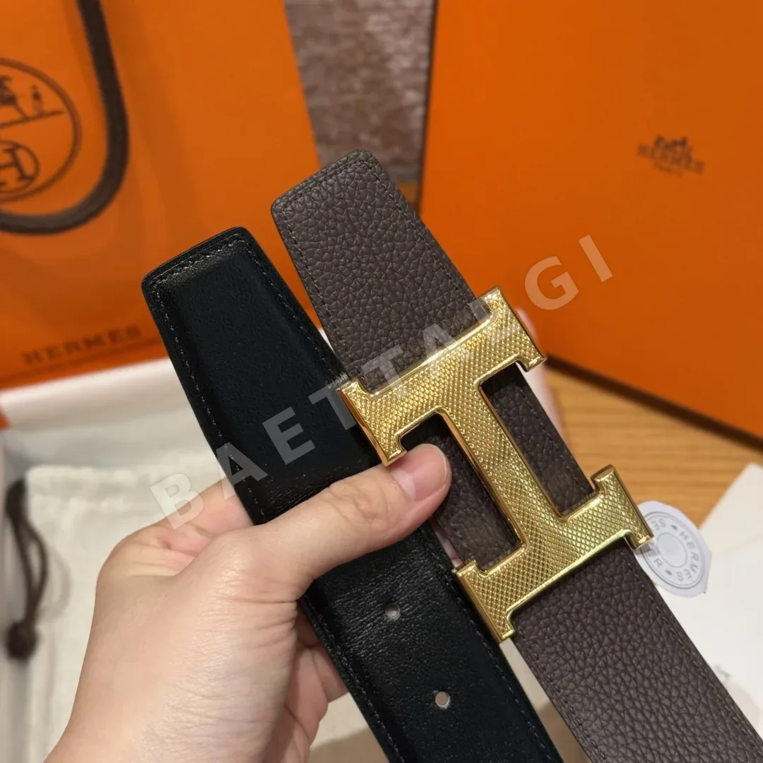 에르메스 엠보스 가죽 양면 벨트 상세 이미지 5