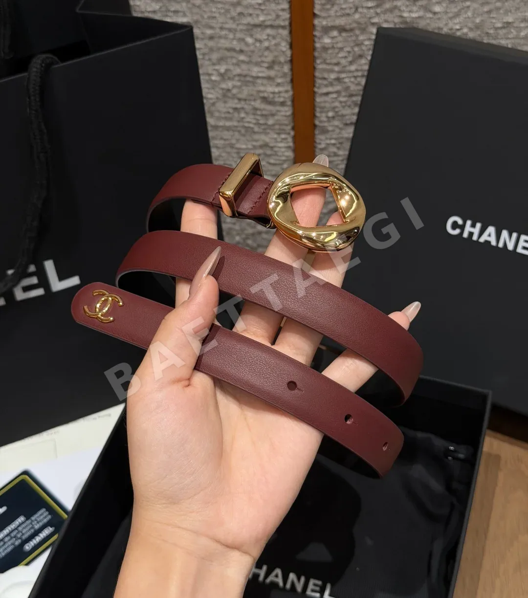 샤넬 레자 더블 C 버클 벨트 상세 이미지 2