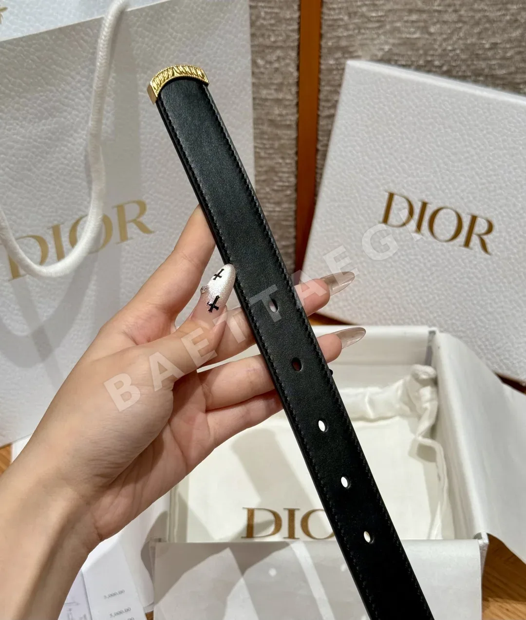 디올 JD280 메다이용 소가죽 벨트 상세 이미지 6