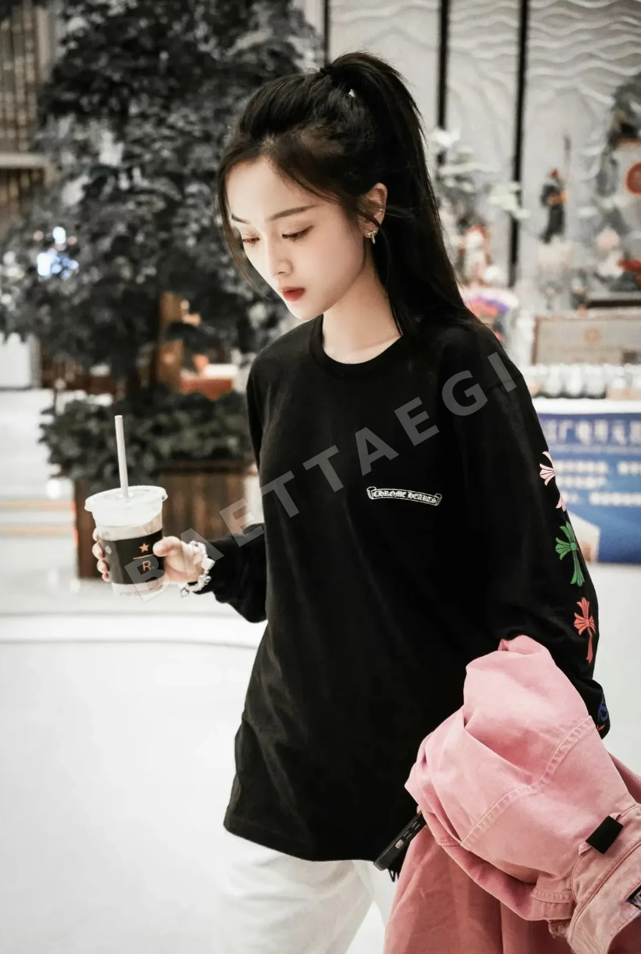 크롬하츠 레인보우 팬텀 크로스 긴팔 티셔츠 162347