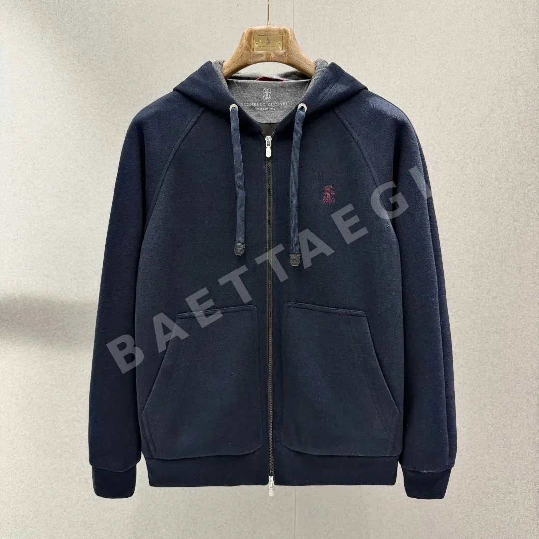 브루넬로쿠치넬리 지퍼업 후드 니트 자켓 186727