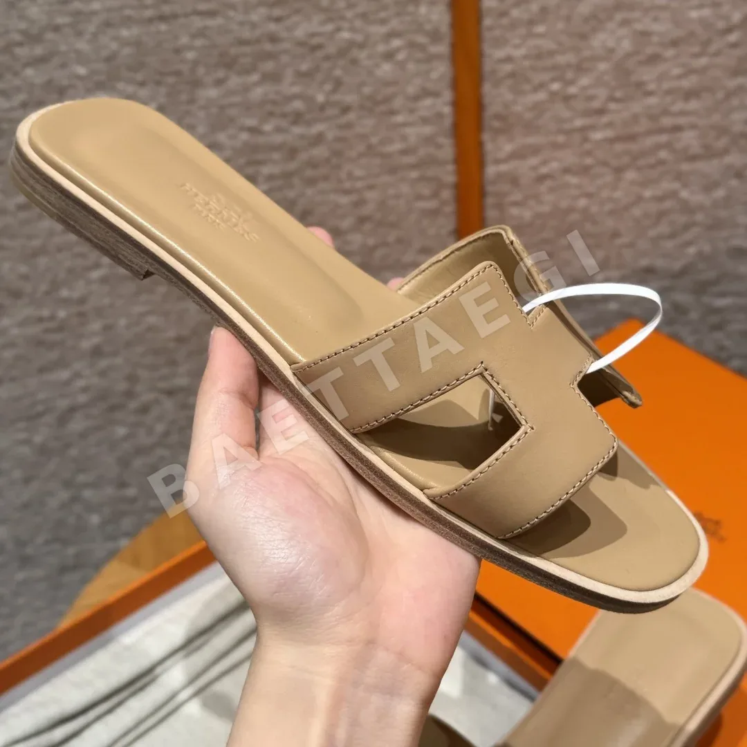 에르메스 오란 샌들 베이지알비노 램스킨 H 컷아웃 상세 이미지 5