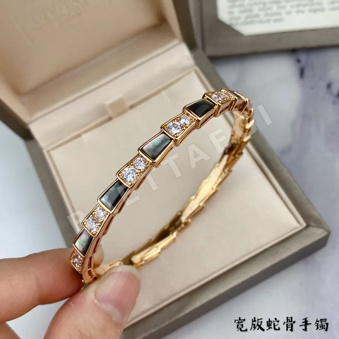 불가리 그레이 자개 스네이크 뱅글 팔찌 상세 이미지 7