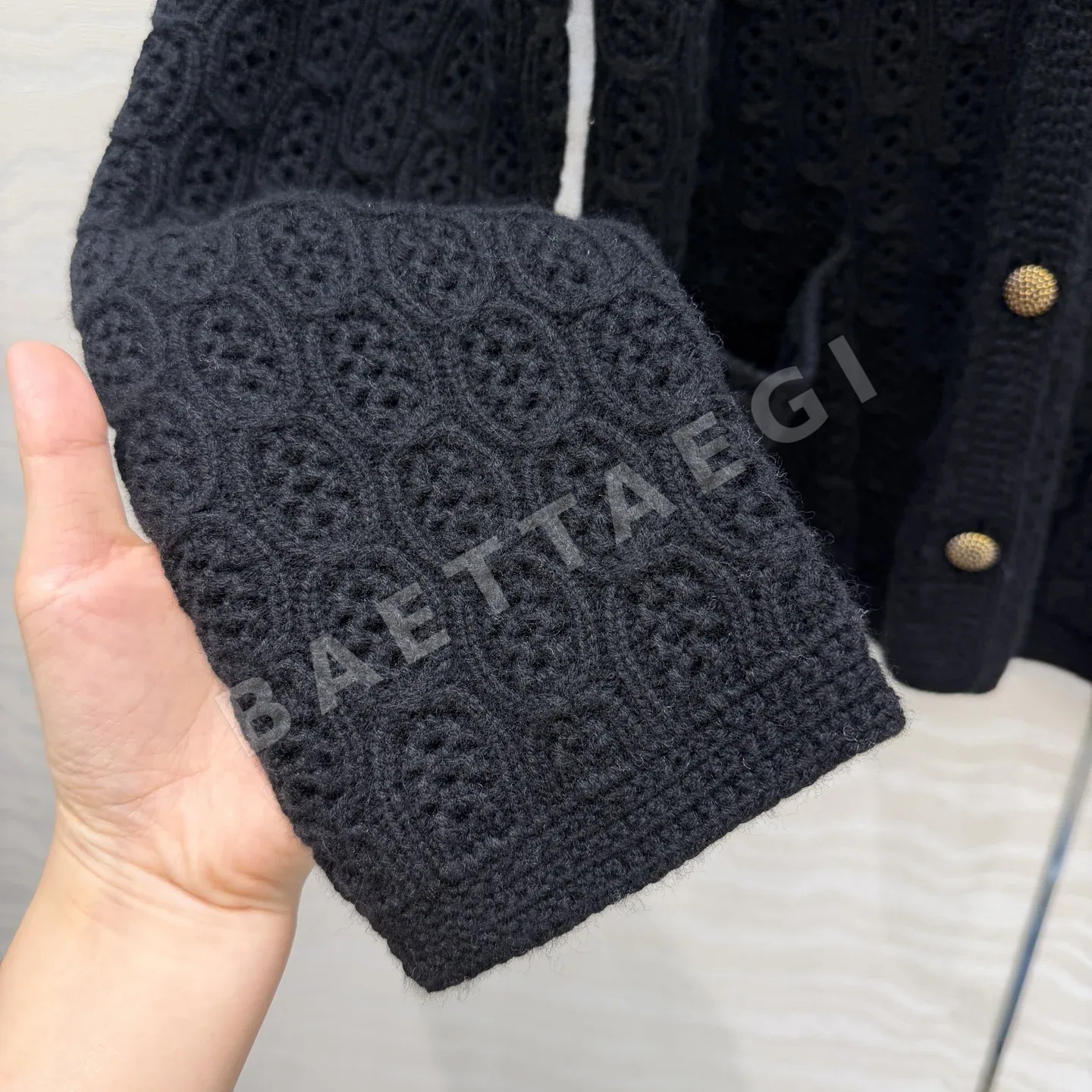 로로피아나 3D 파인애플 플라워 울 가디건 상세 이미지 7