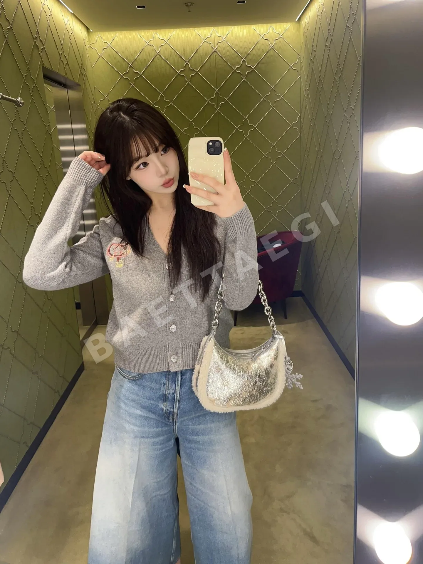 구찌 더블 G 로고 울 캐시미어 가디건 상세 이미지 6