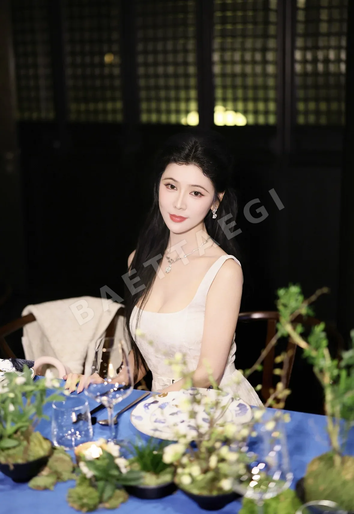 디올 화이트 문라이트 자카드 슬립 원피스 상세 이미지 3