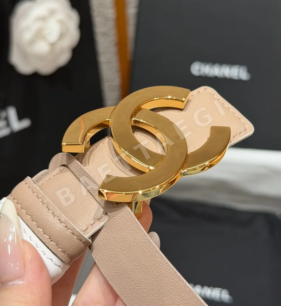 샤넬 더블 C 가죽 벨트 30mm 상세 이미지 5