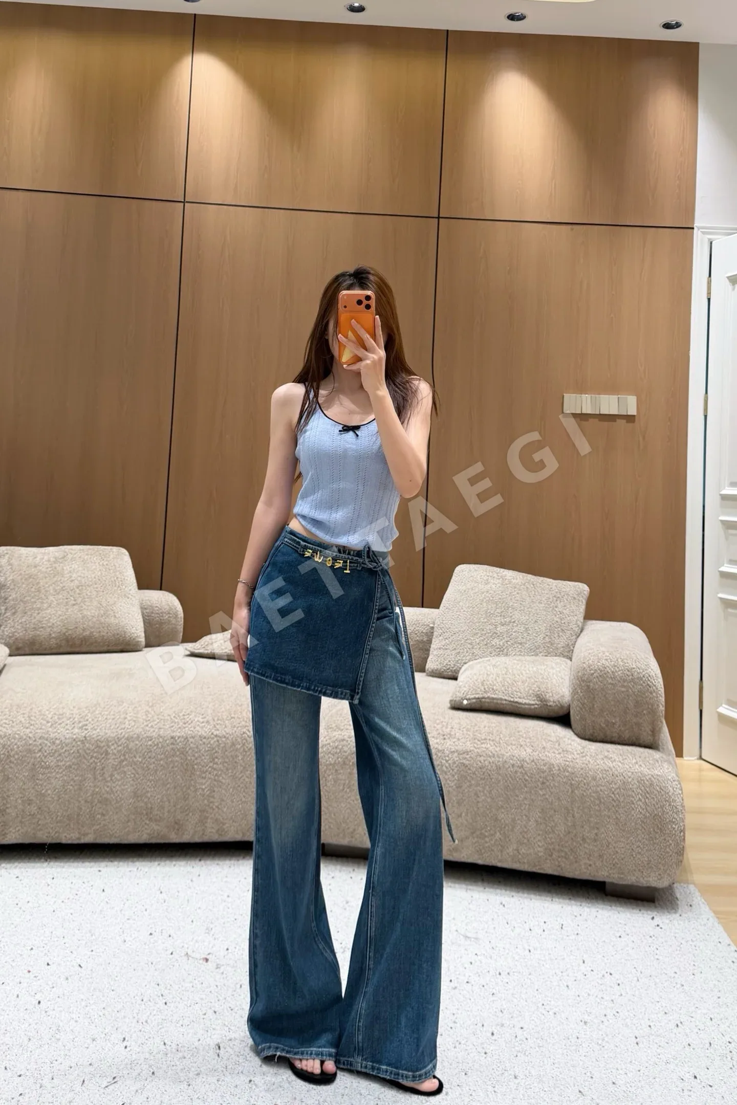 로에베 페이크 데님 바지 세트 156368