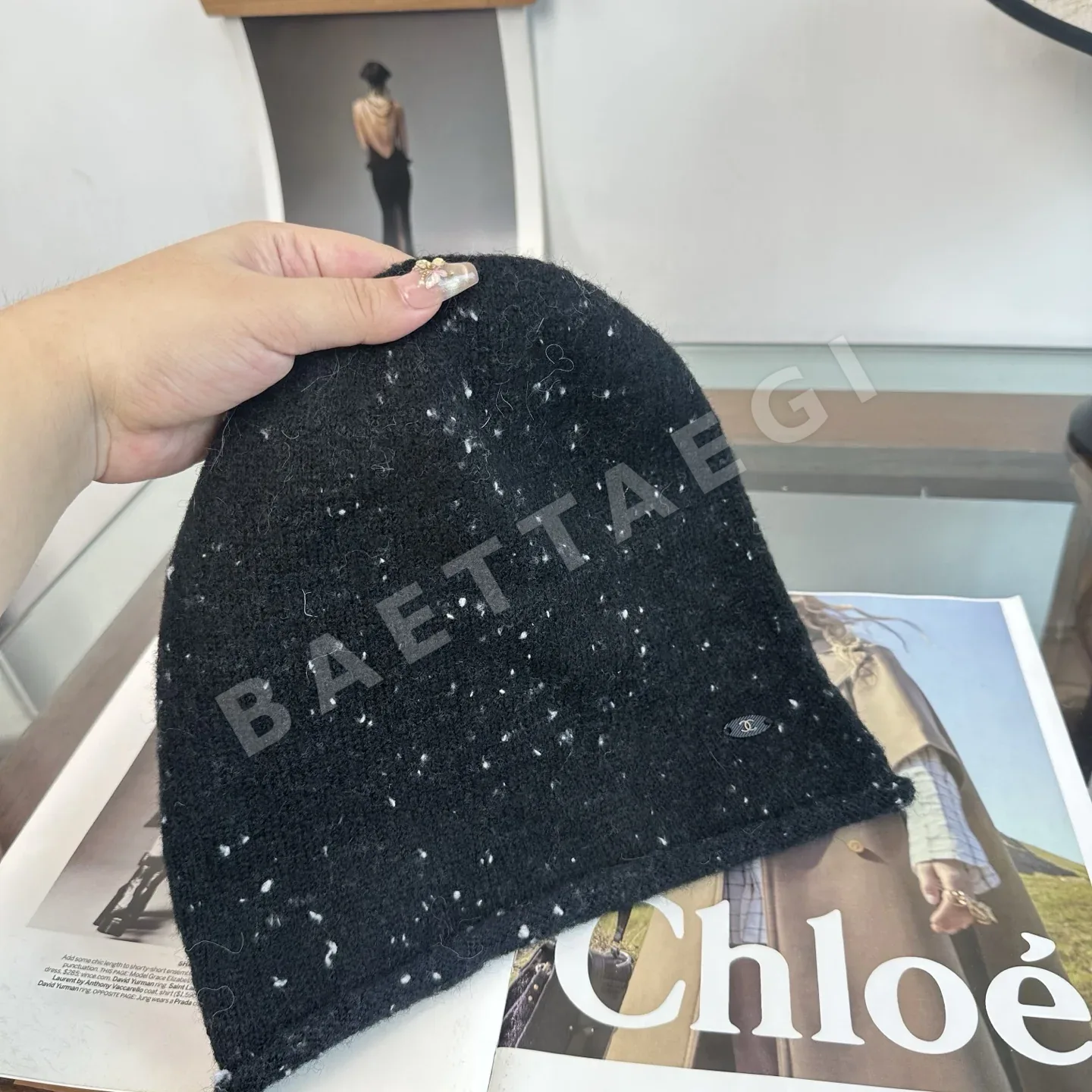 샤넬 니트 비니 모자 상세 이미지 5