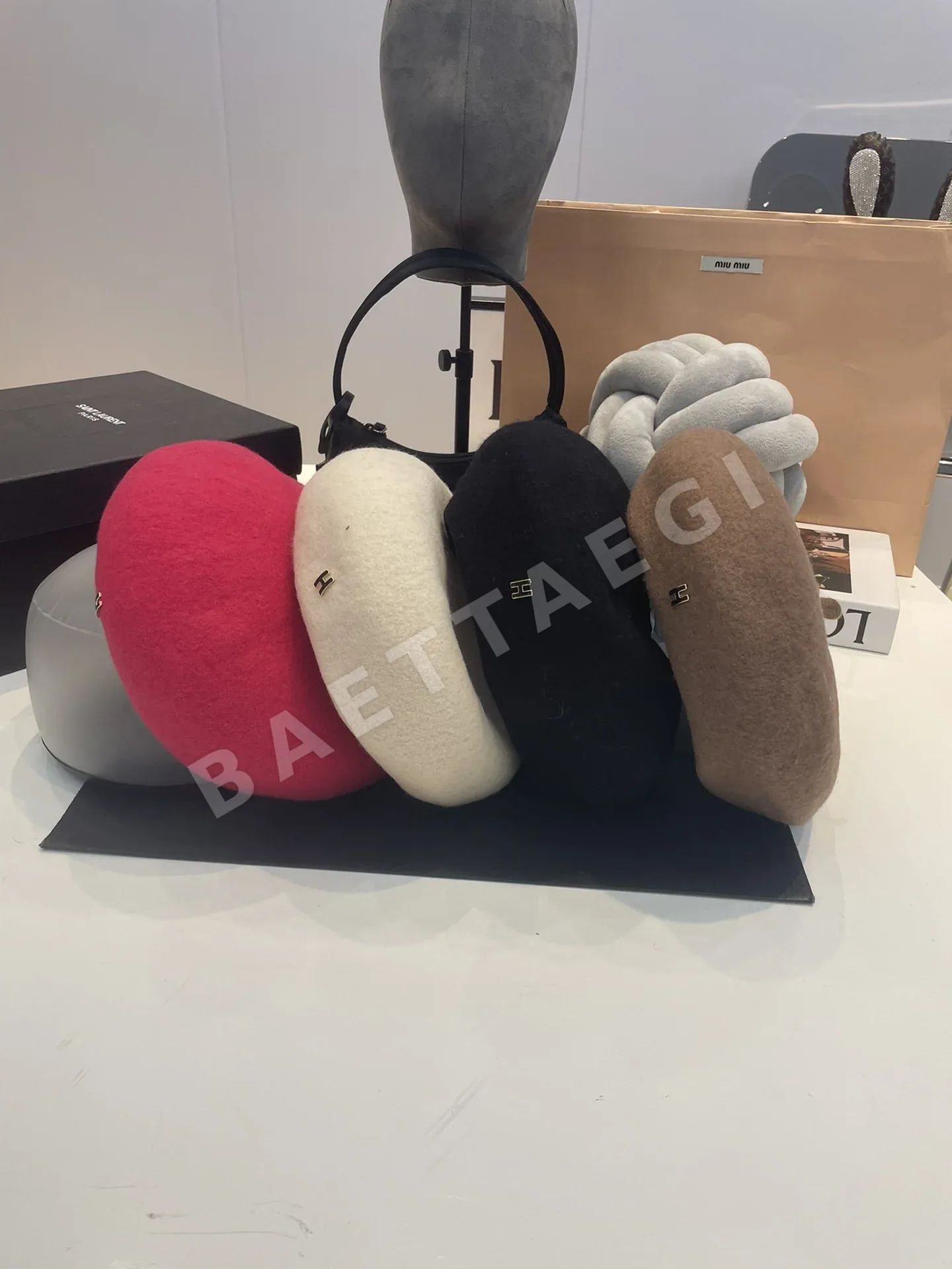 에르메스 울 베레모 모자 상세 이미지 7