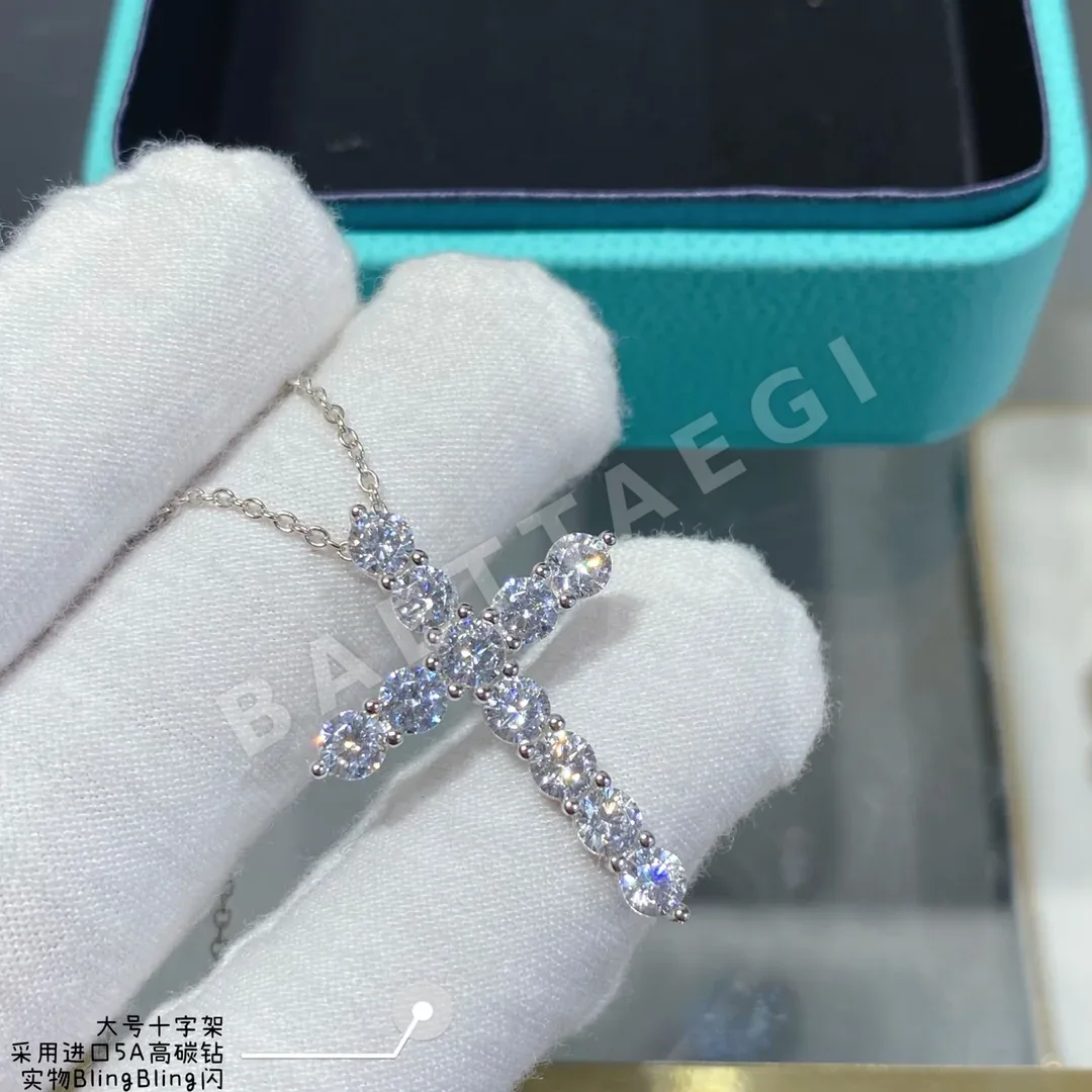 티파니 스털링 실버 크로스 다이아몬드 목걸이 상세 이미지 9