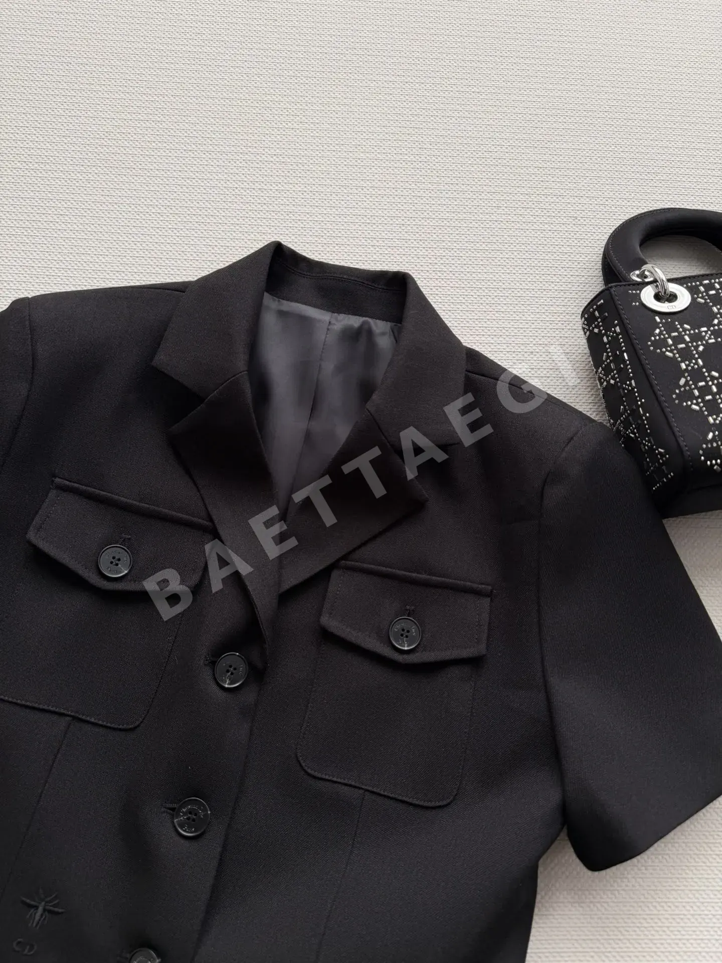 디올 울 혼방 반소매 자켓 상세 이미지 5