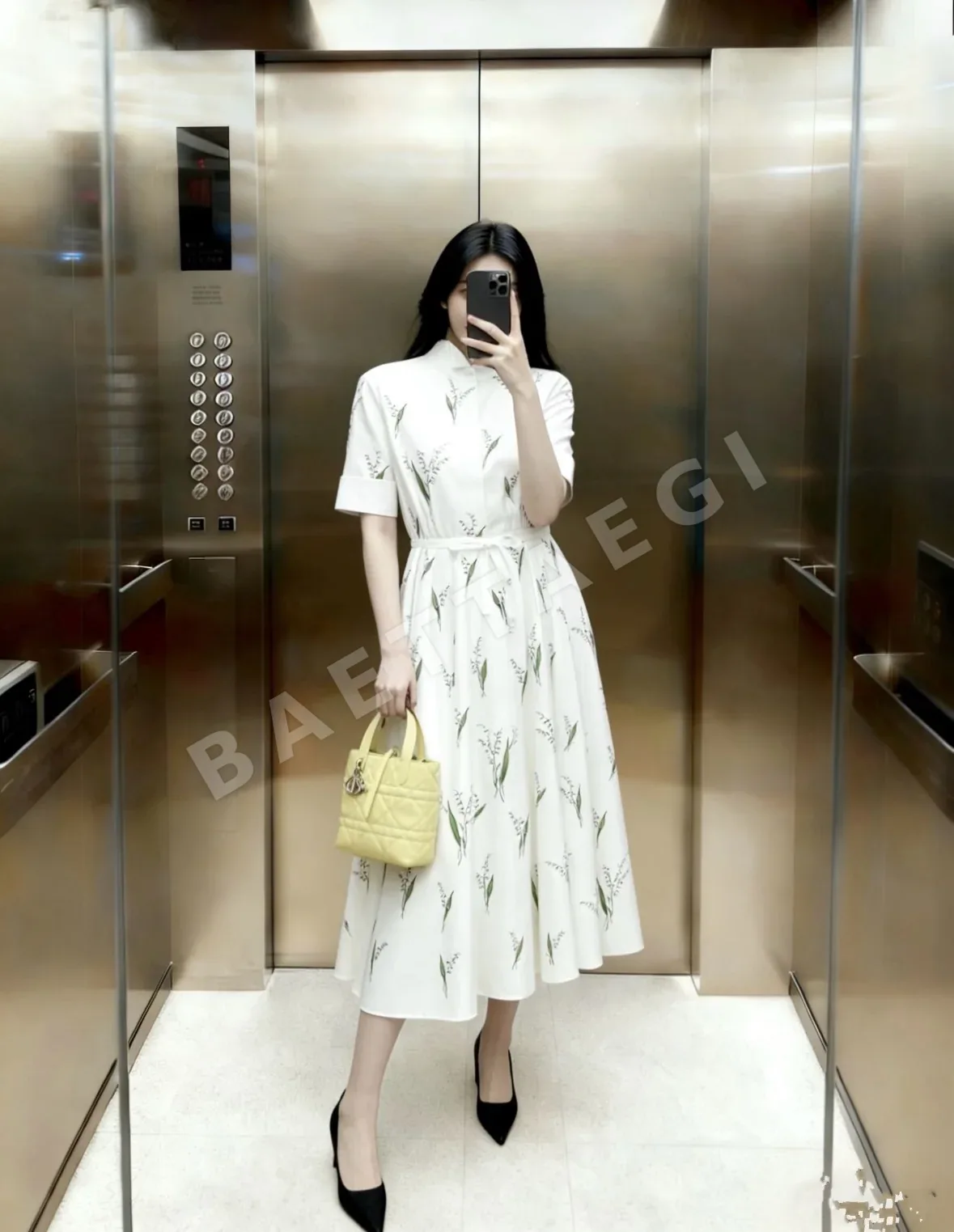 디올 스즈란 무늬 셔츠 여성 원피스 상세 이미지 5