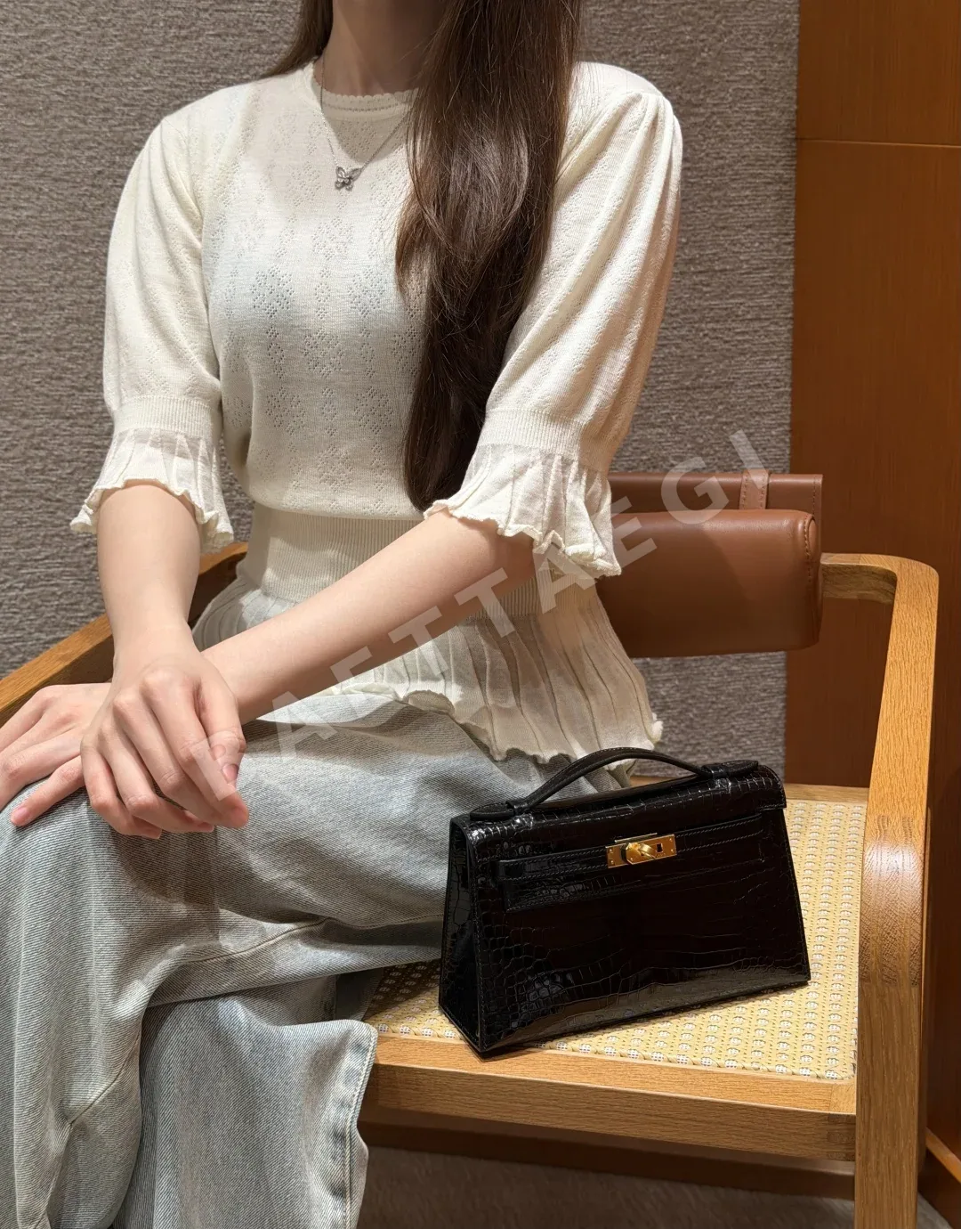 에르메스 켈리 블랙 악어가죽 지갑 상세 이미지 3