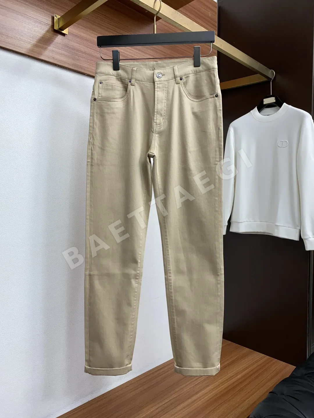 로로피아나 고밀도 코마 코튼 혼방 남성 바지 상세 이미지 2