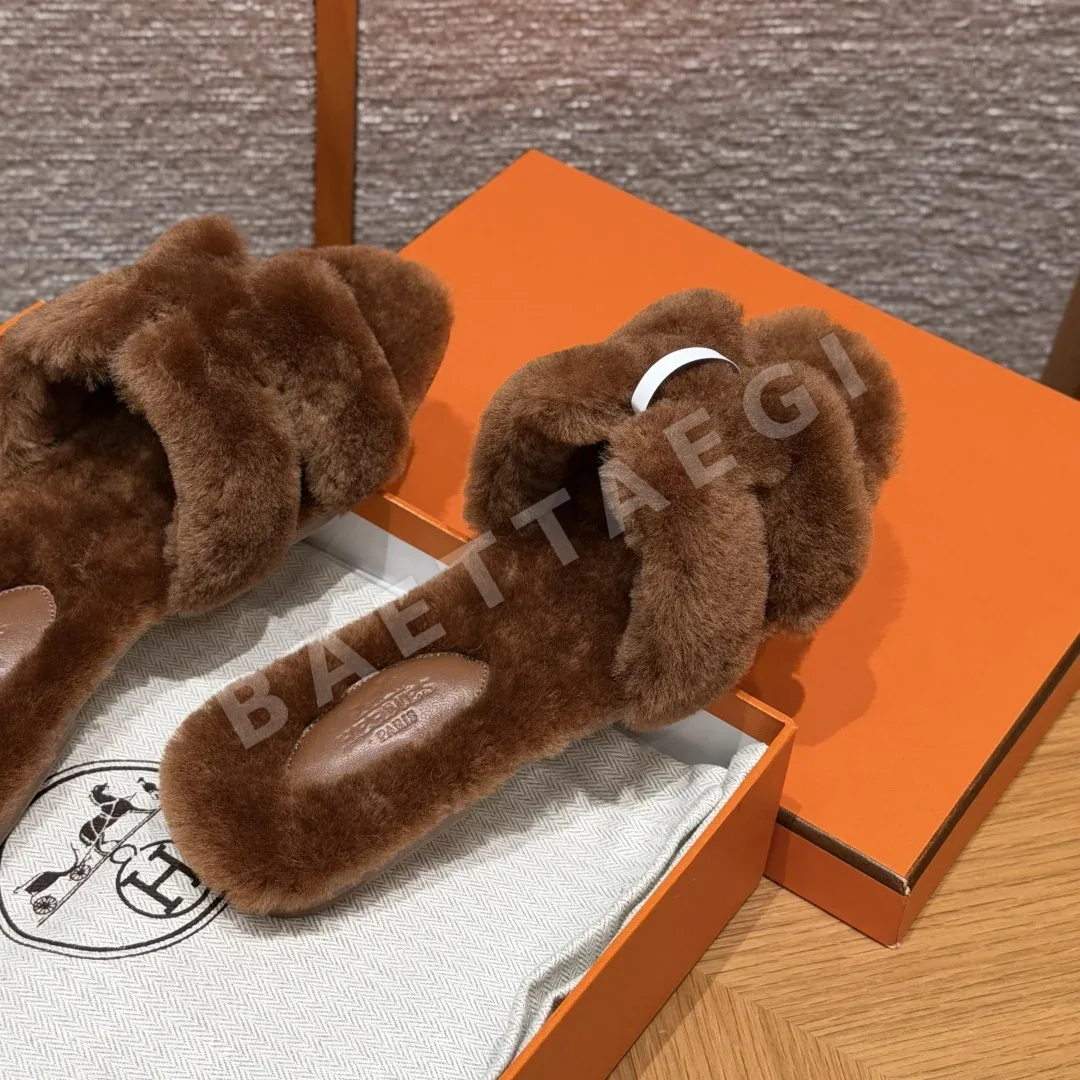 에르메스 오란 샌들 내추럴 울 레더 H 컷아웃 상세 이미지 4