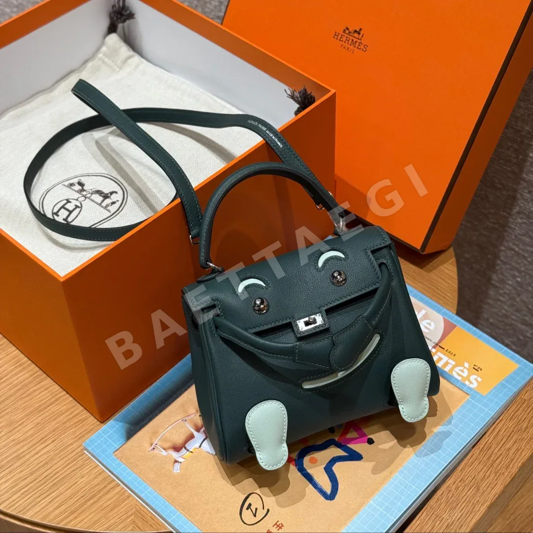 에르메스 켈리돌백 16 그린 실버 하드웨어 상세 이미지 3