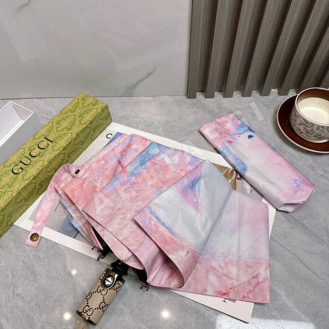구찌 고양이 패턴 자외선차단 접이식 우산 상세 이미지 3