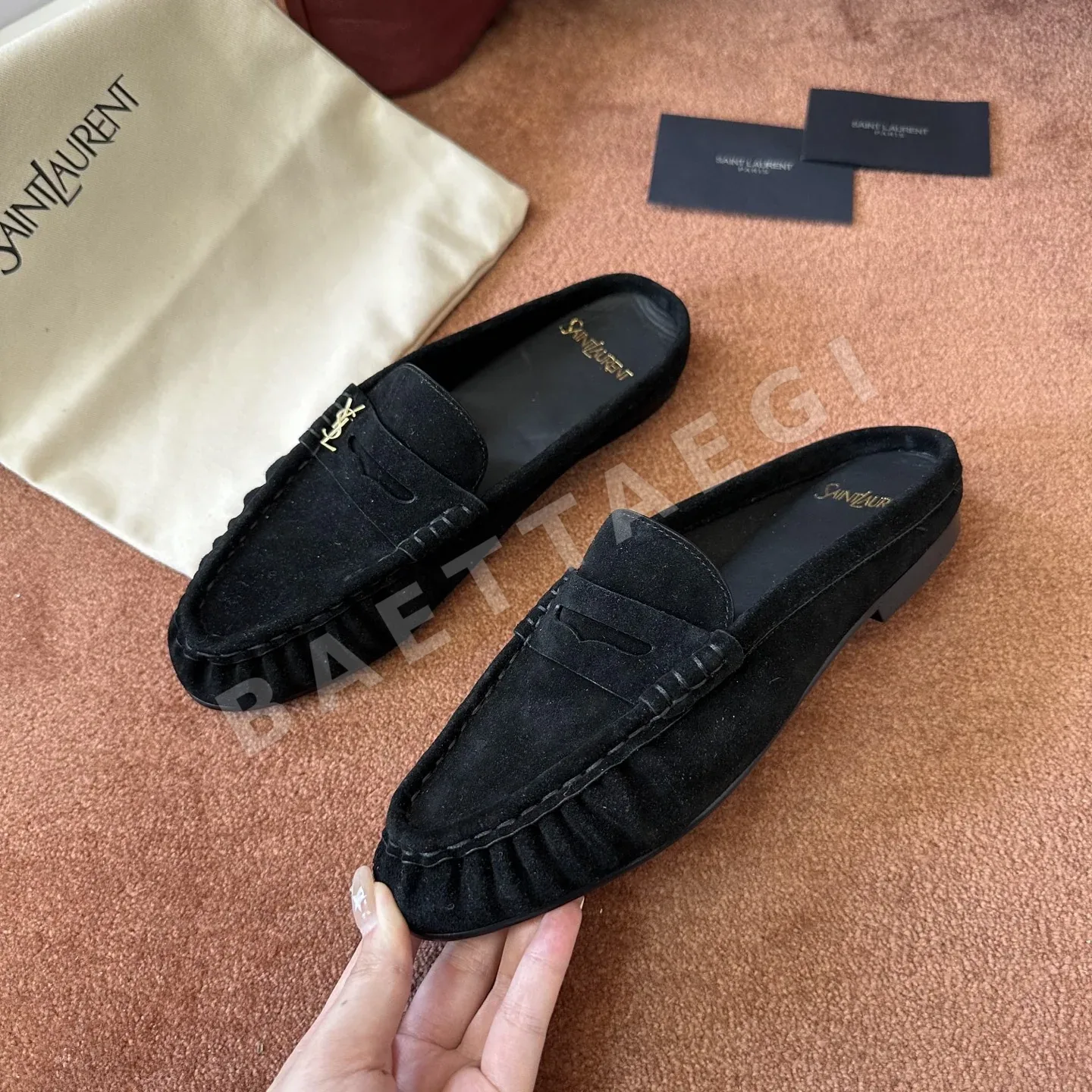 생로랑 YSL 앞코 덮인 뮬 상세 이미지 4