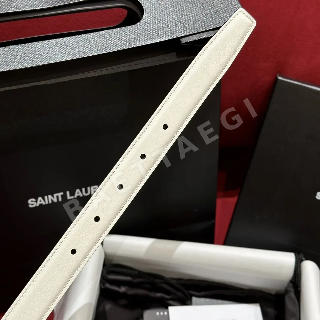 생로랑 YSL 금속 버클 양면 카프스킨 벨트 상세 이미지 5