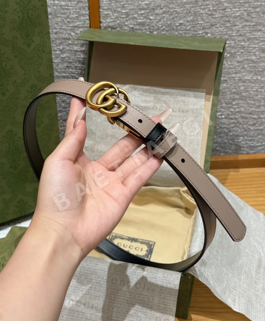 구찌 GG 마몬트 리버시블 나로 벨트 20mm 상세 이미지 3