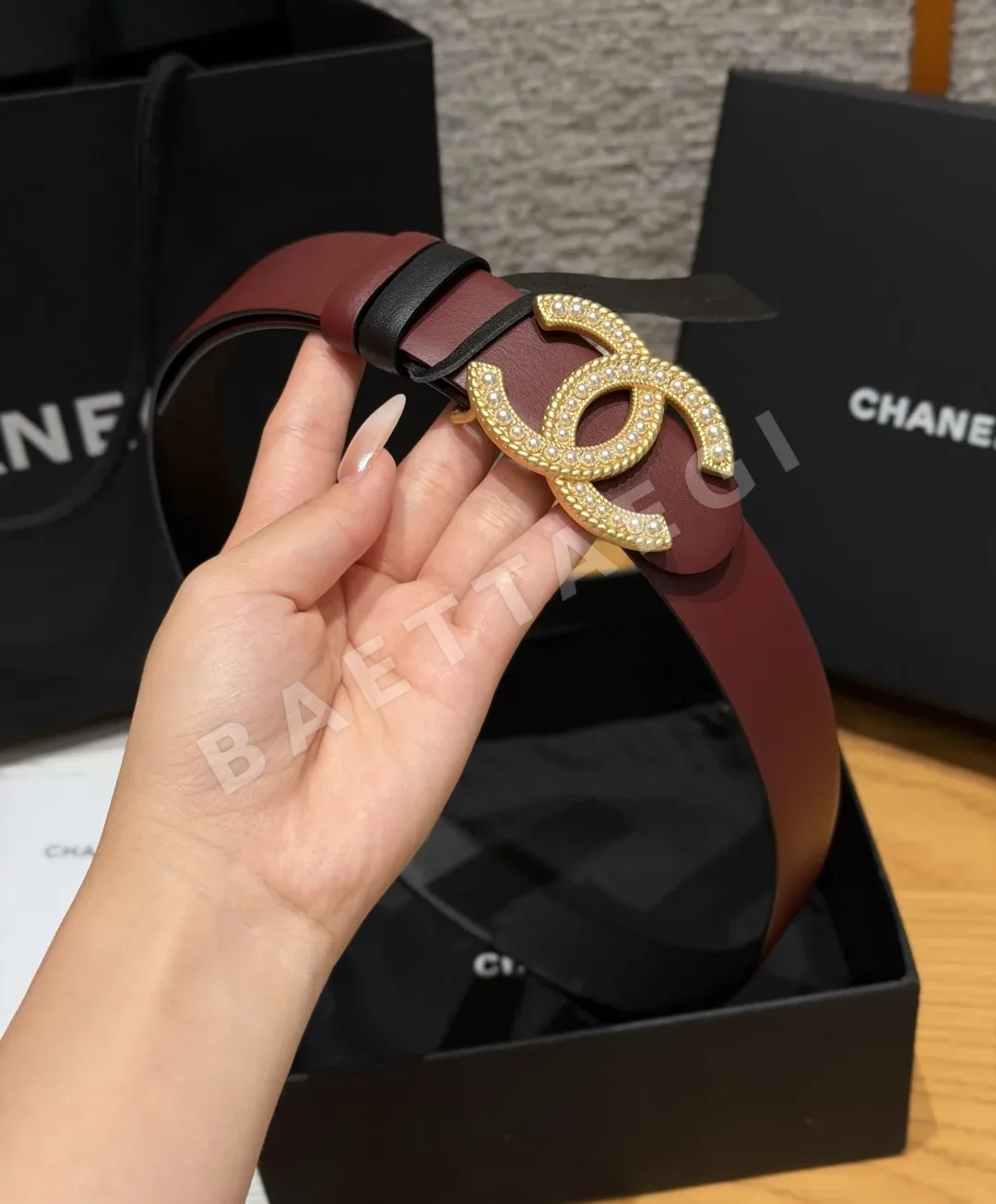샤넬 리버시블 카프스킨 버클 벨트 상세 이미지 4