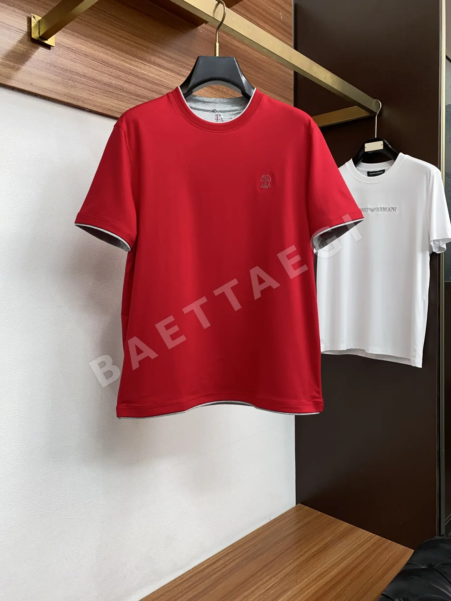 브루넬로쿠치넬리 면 크루넥 반팔 티셔츠 M-3XL 상세 이미지 1