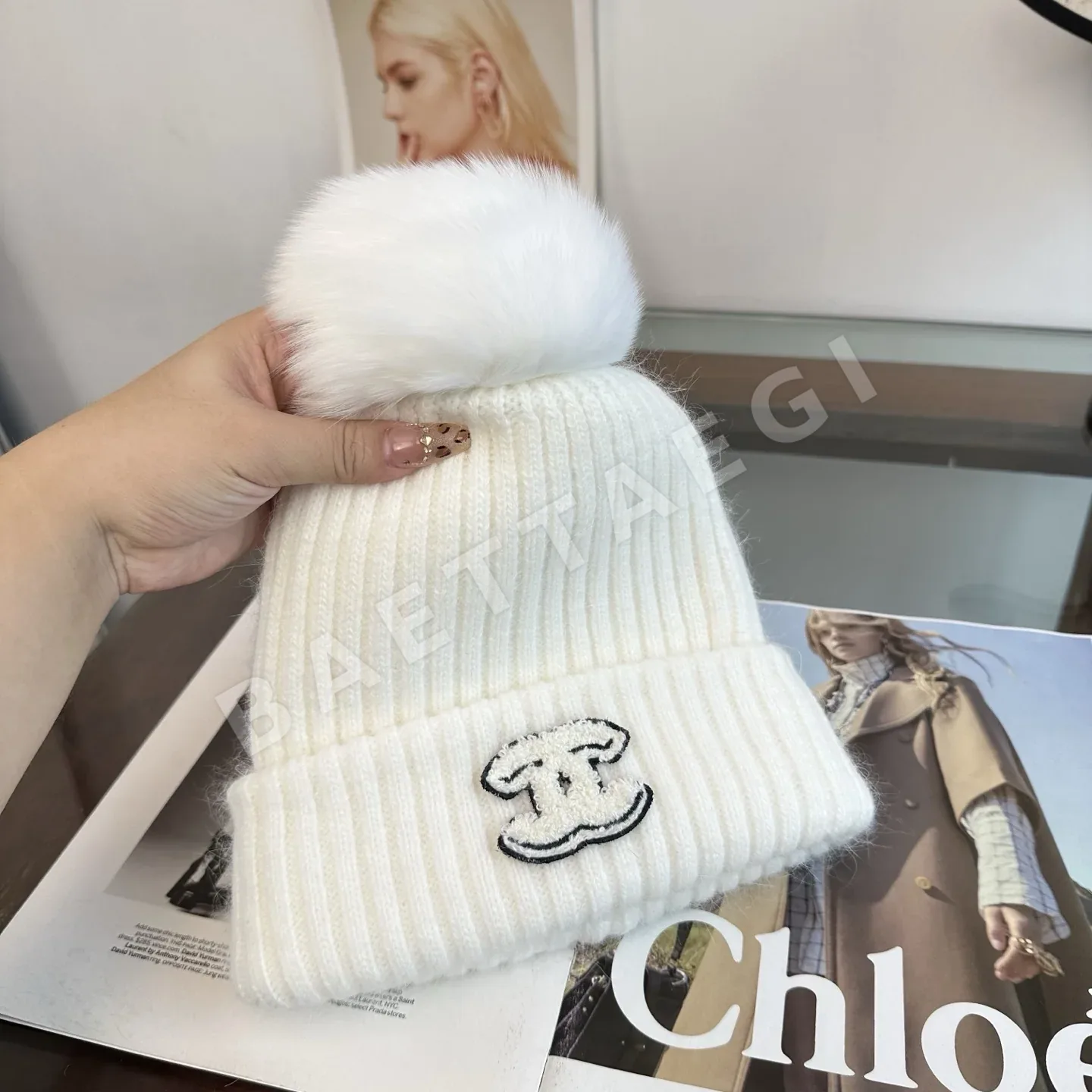 샤넬 니트 비니 모자 상세 이미지 5