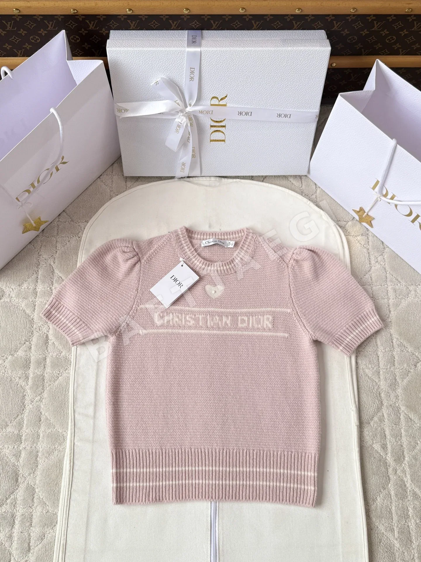 디올 CD 하트 울 반팔 스웨터 상세 이미지 2