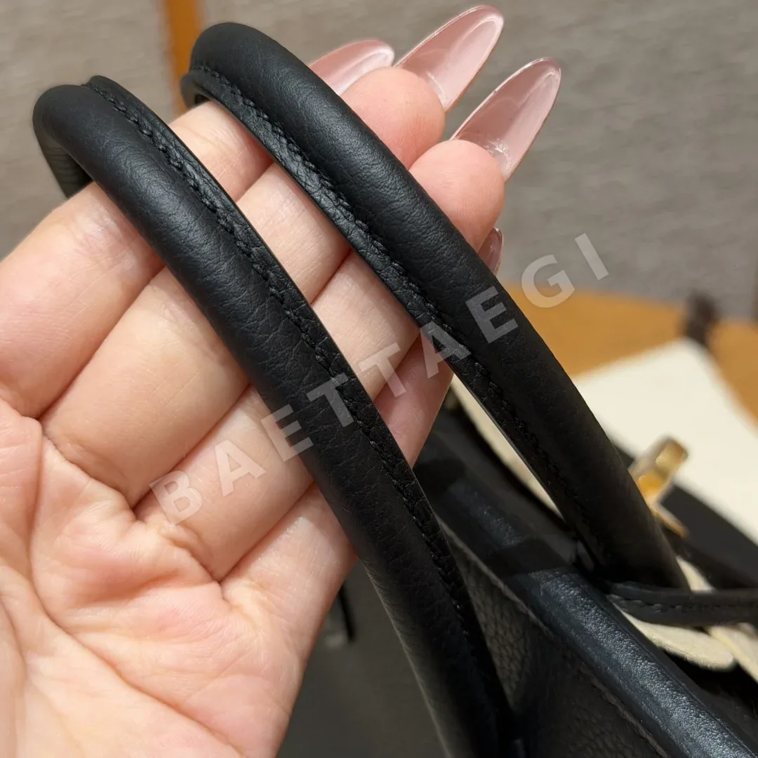 에르메스 버킨 25 블랙 토고 가죽 가방 상세 이미지 4