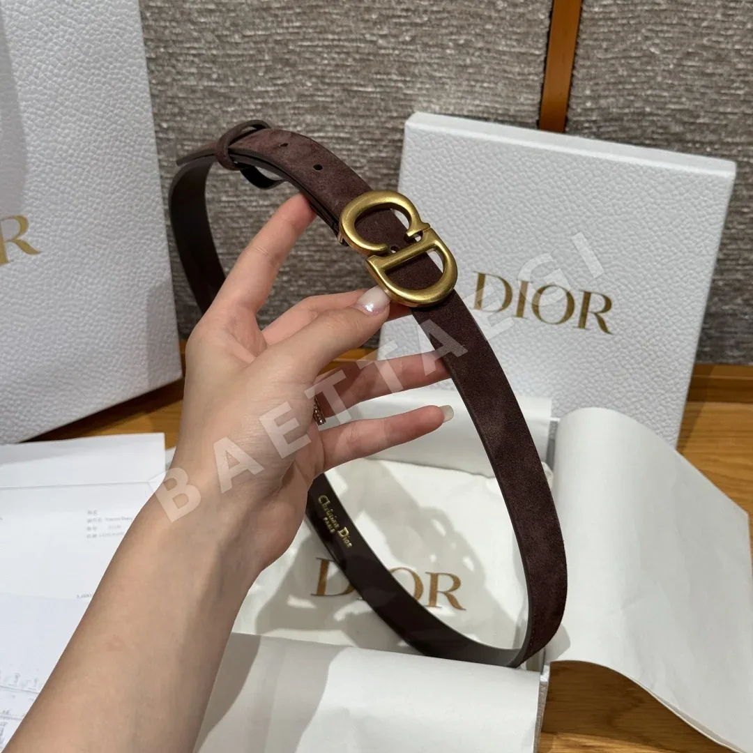 디올 CD 버클 소가죽 스웨이드 벨트 상세 이미지 4