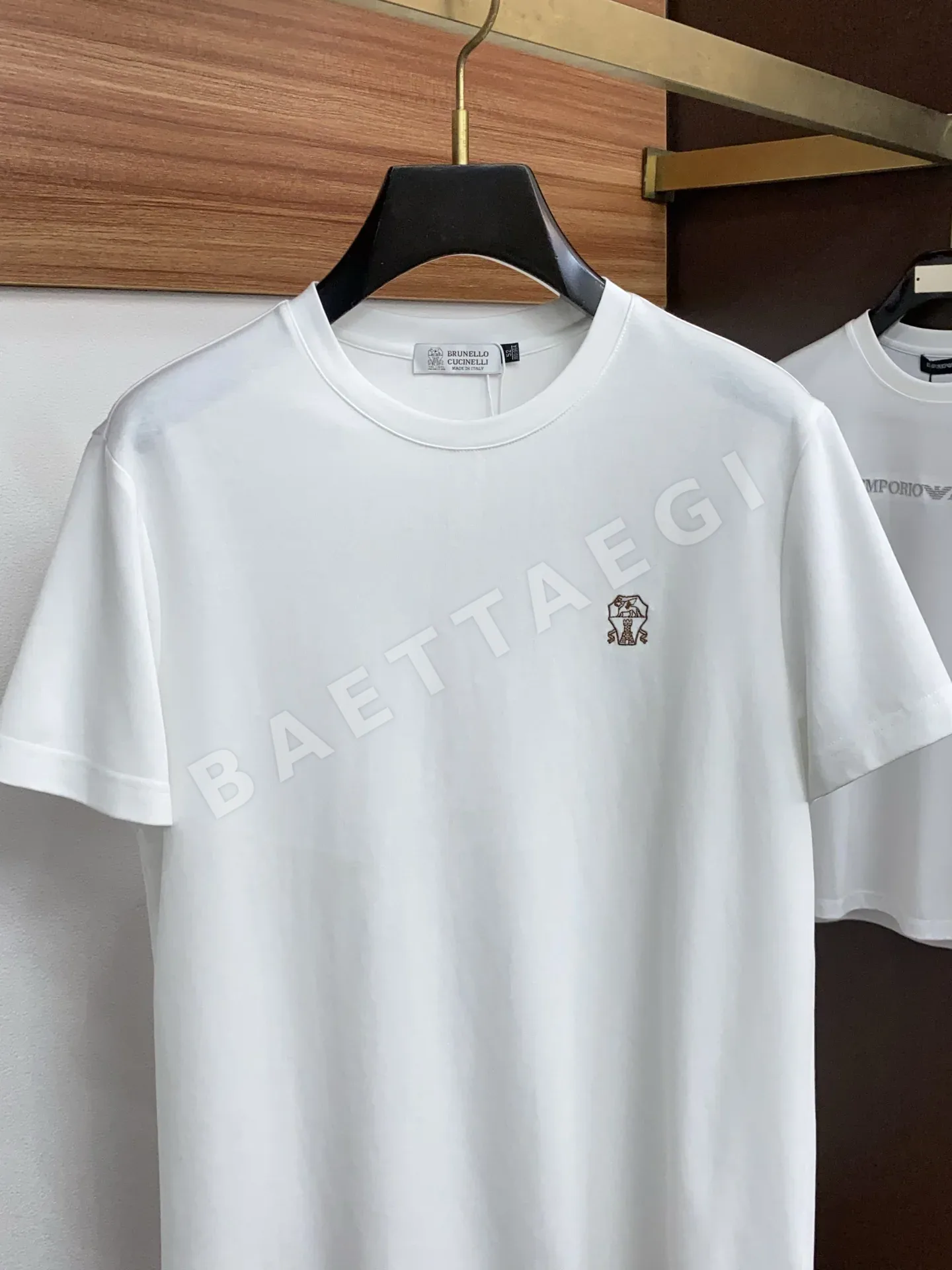 브루넬로쿠치넬리 남성 크루넥 반팔 셔츠 상세 이미지 2