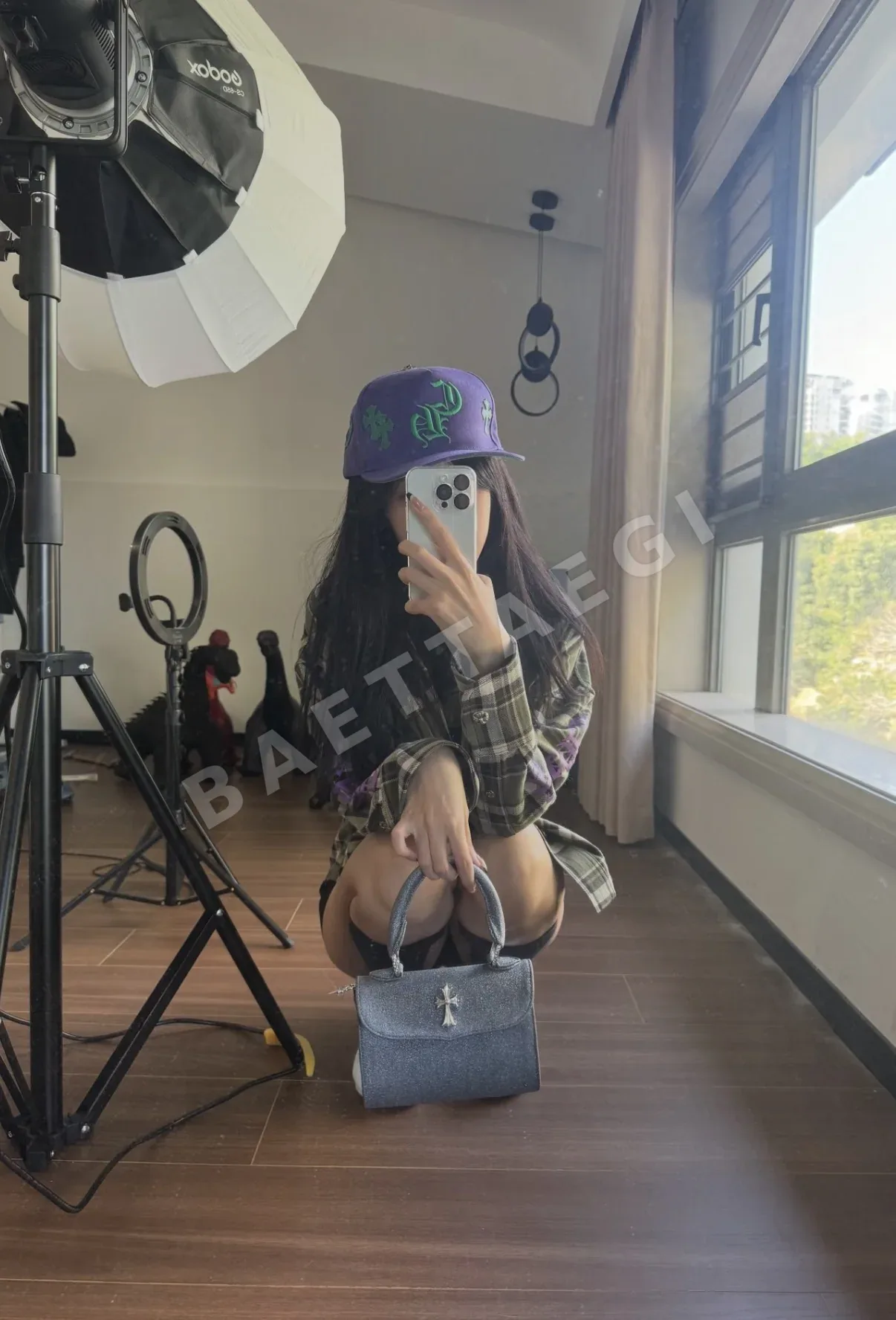 크롬하츠 보라색 십자 무늬 야구모자 상세 이미지 11