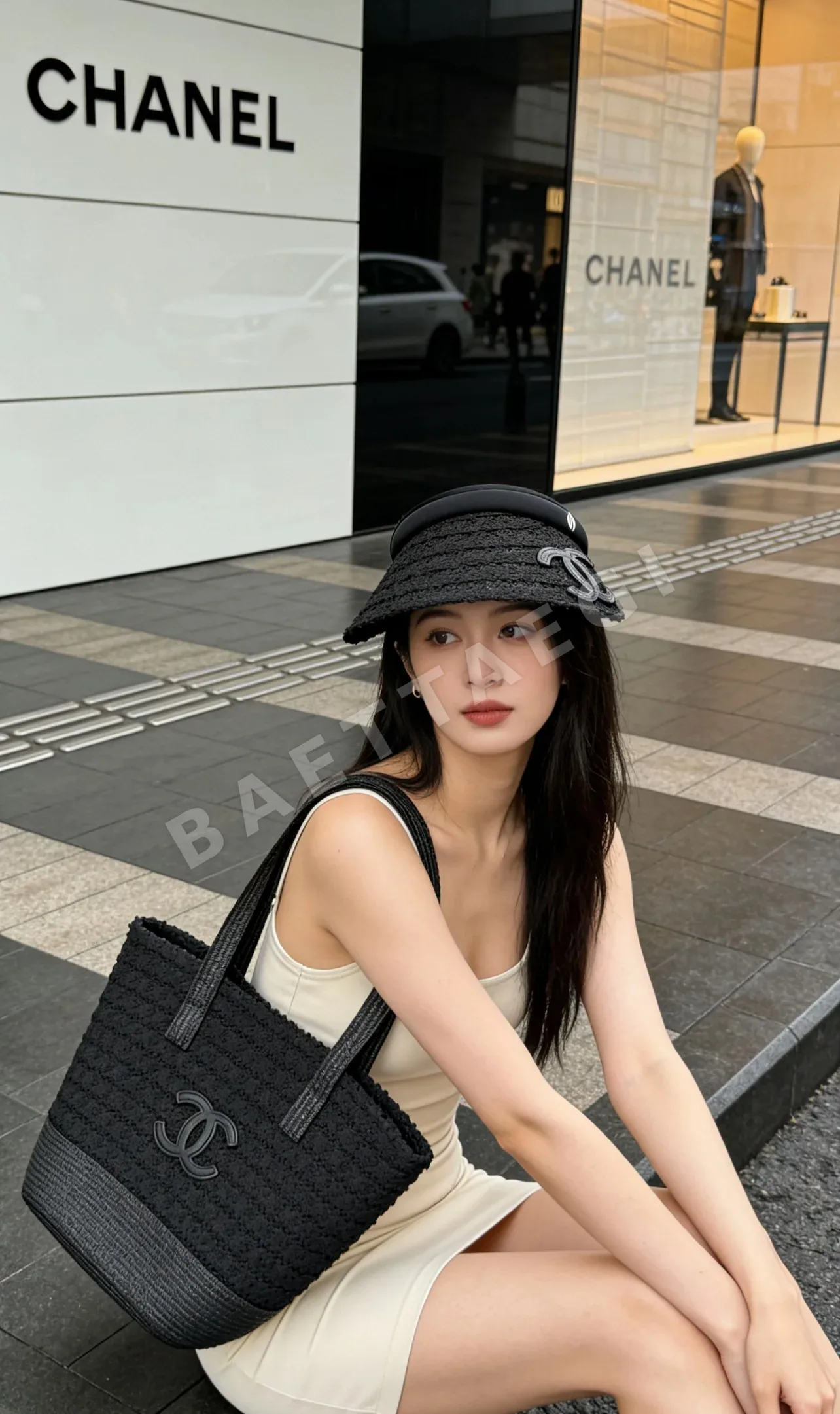샤넬 비치 리조트 스타일 바이저 모자 상세 이미지 16