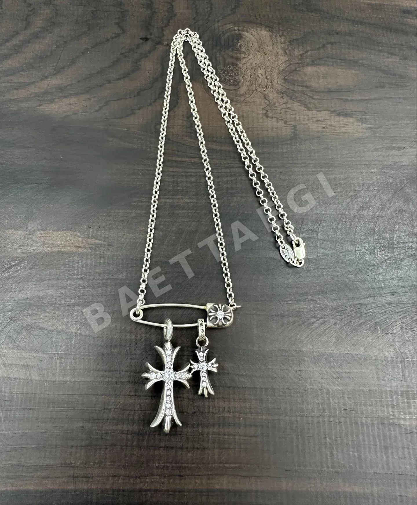 크롬하츠 더블 크로스 장식 목걸이 163194