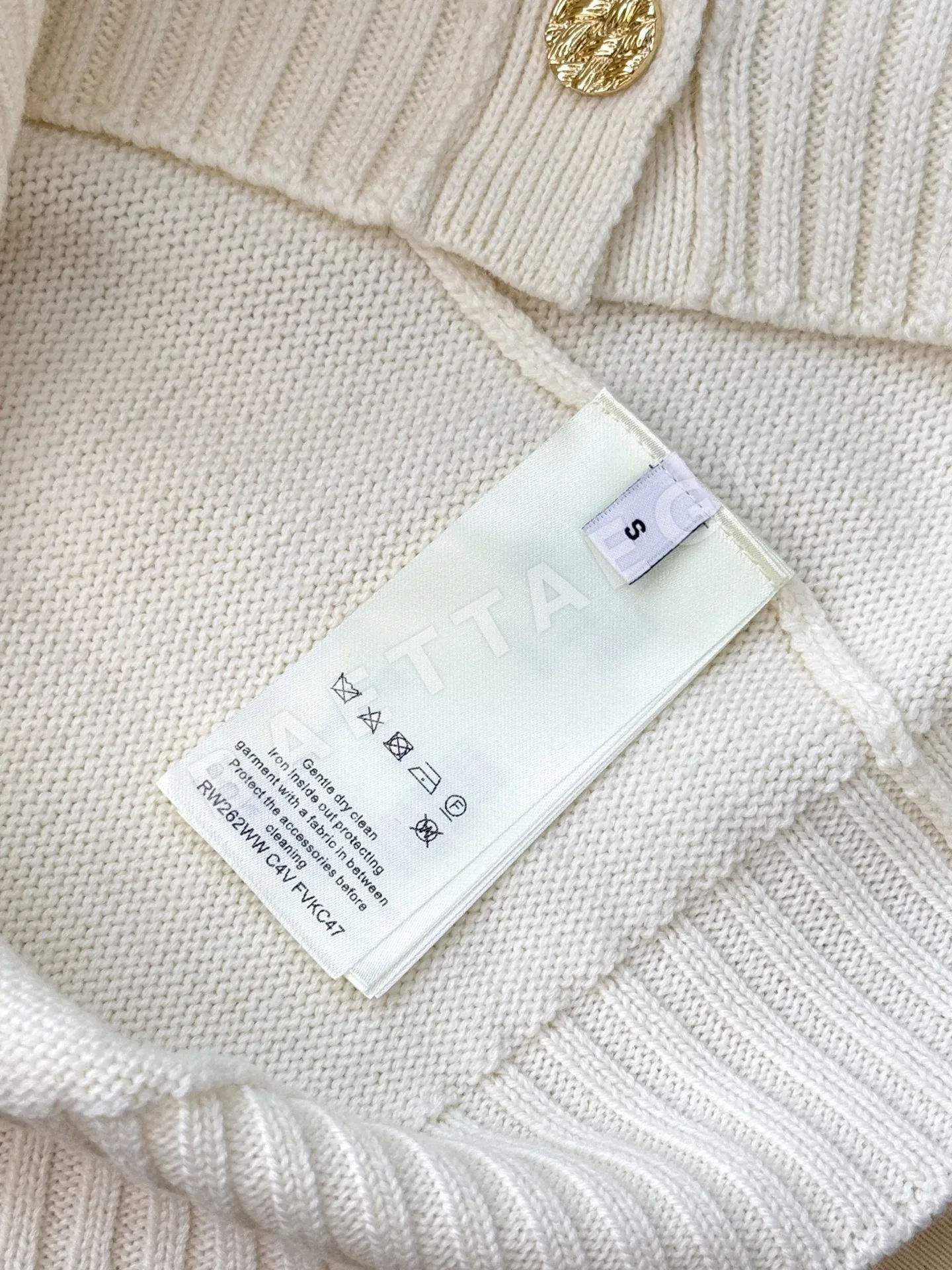 루이비통 시스루 뜨개질 연꽃잎 카라 가디건 상세 이미지 9