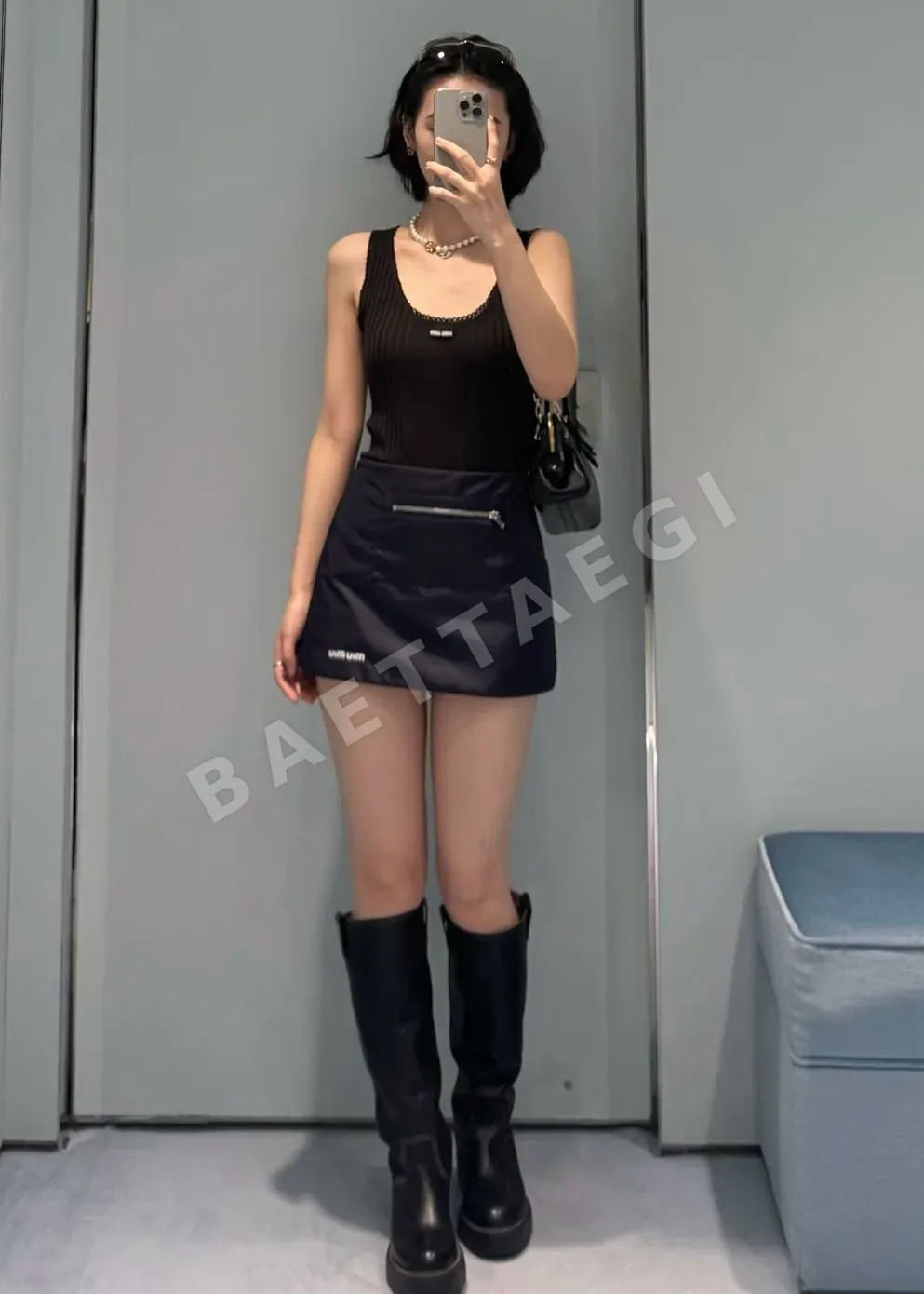미우미우 울 레이스 베스트 여성 탱크톱 상세 이미지 7