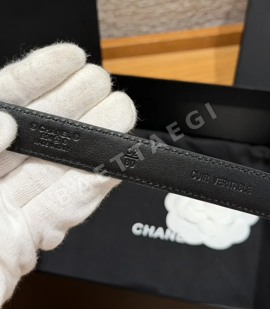 샤넬 퀼팅 램스킨 20mm 벨트 상세 이미지 5