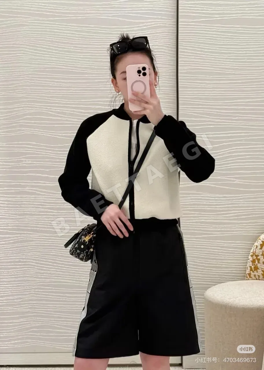 디올 체크 배색 울 자켓 상세 이미지 4